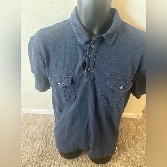 Men’s used Lucky Brand polo blue shirt button size XL - Picture 1 of 6